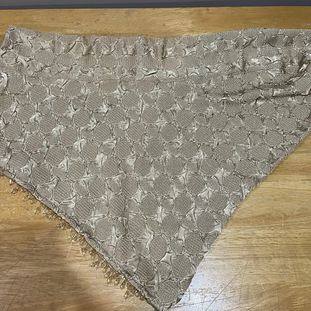 JCPenney Gold Crinkle Waterfall Valance Beads 26x30